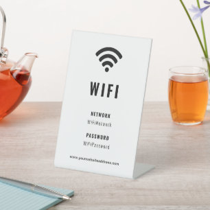 Signe De Table Entreprise Entreprise WiFi Entreprise Noir et blan
