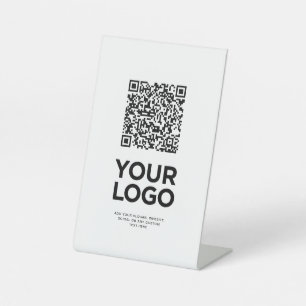 Signe De Table Entreprise Logo Texte simple Code Qr
