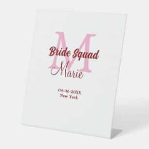 Signe De Table Equipe de mariée ajouter nom monogramme demoiselle