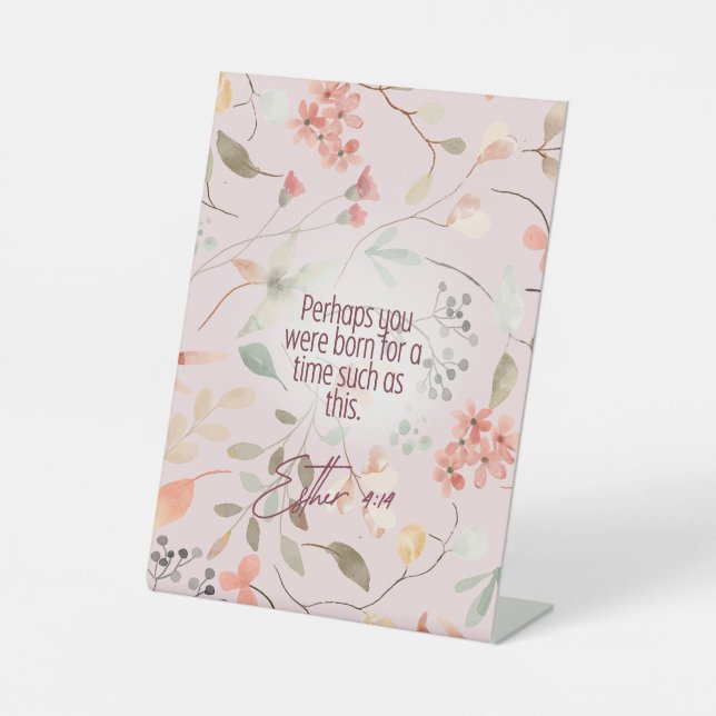 Signe De Table Esther 4:14 Bible chrétienne Verse Art (Recto)