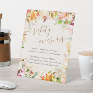Signe De Table Été Floral Jardin Mesures de sécurité Signal piéde