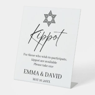 Signe De Table Étoile de David Minimaliste Mariage Juif Kippot Si