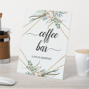 Signe De Table Eucalyptus Boho Calligraphy Café Bar