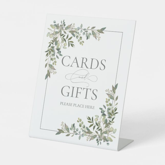 Signe De Table Eucalyptus Botanique Sage Vert Mariage Cadeau (Recto)