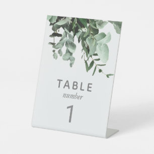 Signe De Table Eucalyptus et verdure Numéro de tableau