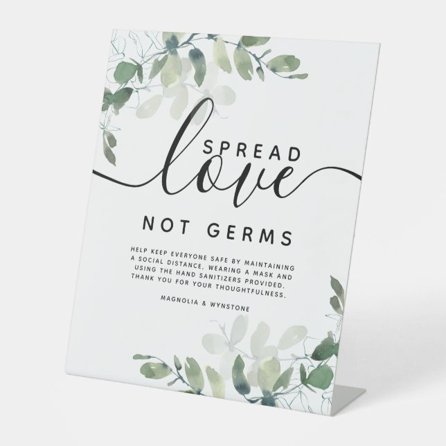 Signe De Table Eucalyptus Étaler Amour Pas Germes Mariage (Recto)