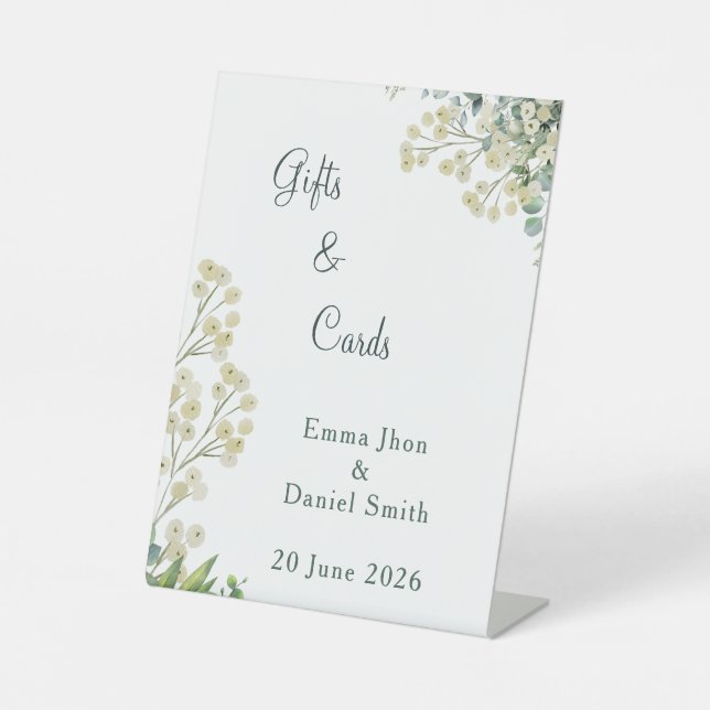 Signe De Table  Eucalyptus & Fleurs Blanches Botanique   (Recto)