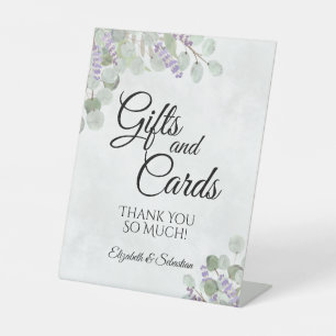 Signe De Table Eucalyptus rustique & Lavender Wedding Cadeaux & C