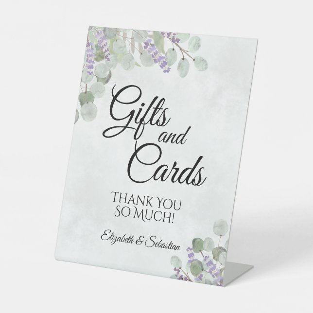 Signe De Table Eucalyptus rustique & Lavender Wedding Cadeaux & C (Recto)