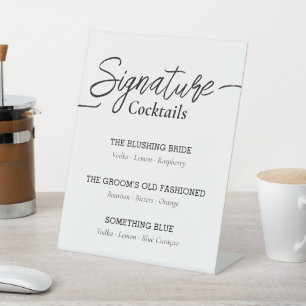 Signe De Table Événement de cocktails modernes à signature de scr