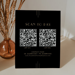 Signe De Table EVERLY Noir et Or Affaires 2 Applications Payer pa