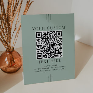 Signe De Table EVERLY Sage Entreprise ou Mariage Code QR personna
