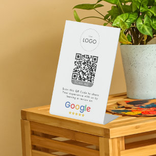 Signe De Table Examen De L'Entreprise Sur Google QR Code Rating