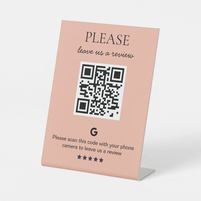 Signe De Table Examen du code QR d'entreprise (Recto)