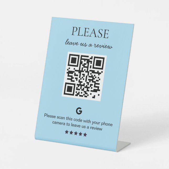 Signe De Table Examen du code QR d'entreprise (Recto)