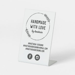 Signe De Table Fabriqué à la main avec l'artisanat d'art Doodle W