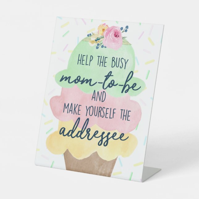 Signe De Table Faites De Vous Le Baby shower Destinataire (Recto)