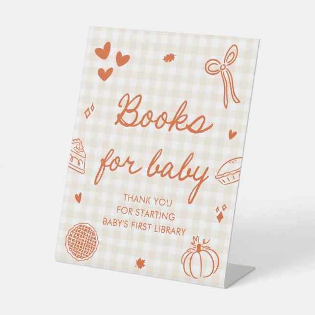 Signe De Table Fall Cutie Pie Baby shower Livres pour Baby Game (Recto)