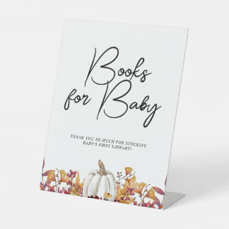 Signe De Table Fall in Love Livres Citrouilles blancs pour le Bab