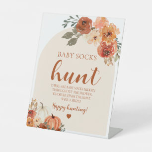 Signe De Table Fall Little Pumpkin Baby Sock Chasse Baby shower J