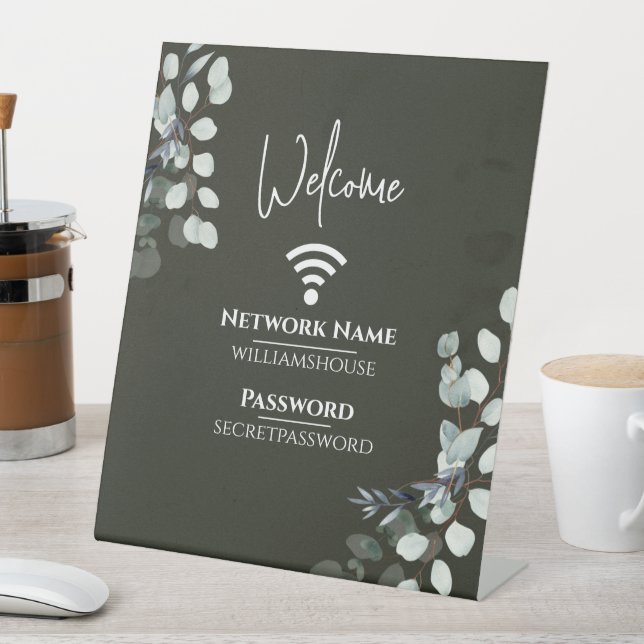 Signe De Table Family Guest Business Elegant WIFI Mot de passe Co (In SItu)