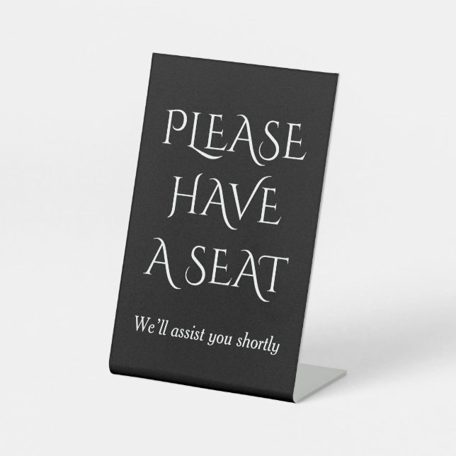 Signe De Table Fancy, Sophistiquée "S'IL VOUS PLAÎT, AVEZ UN SIÈG (Recto)