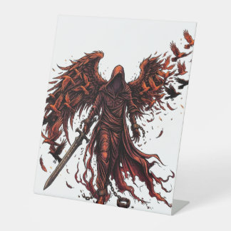 Signe De Table Faucheur ailé sombre levant Fantastique gothique