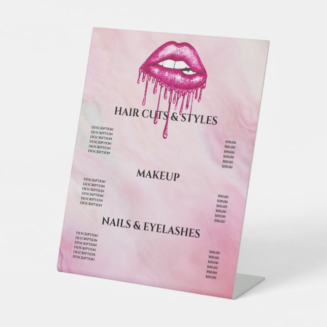 Signe De Table Faux Rose Parties scintillant Lips Business (Recto)
