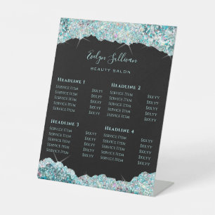 Signe De Table Faux Turquoise Parties scintillant Tarifs Liste de