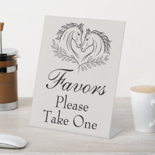 Signe De Table Faveur de mariage rustique de cheval occidental