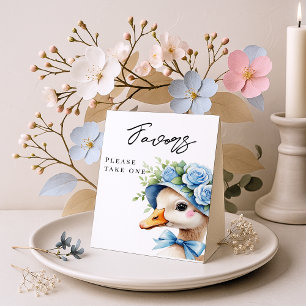 Signe De Table Faveurs de baby shower pour garçon "Une Oie Rigolo