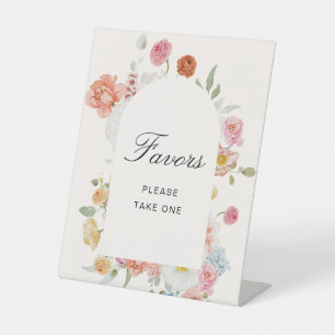 Signe De Table Faveurs de fleurs printanières colorées en arche