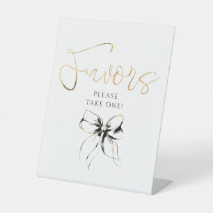 Signe De Table Faveurs de Mariage avec Ruban Noir et Or