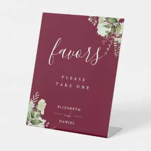 Signe De Table Faveurs de table de verdure florale de Bourgogne