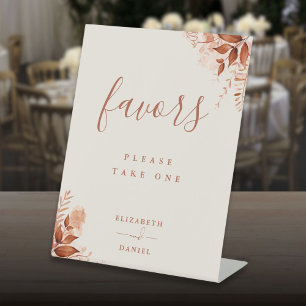 Signe De Table Faveurs de table florales rustiques d'automne