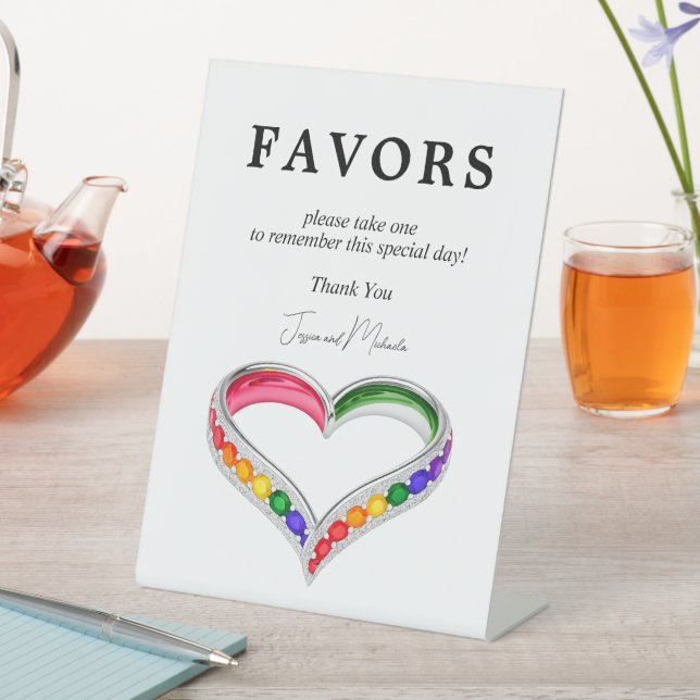Signe De Table 🌈 Faveurs Entrelacées dans la Fierté  (In SItu)