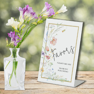 Signe De Table Faveurs fleurs sauvages du Baby shower