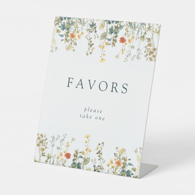 Signe De Table Faveurs Fleurs sauvages élégantes (Recto)