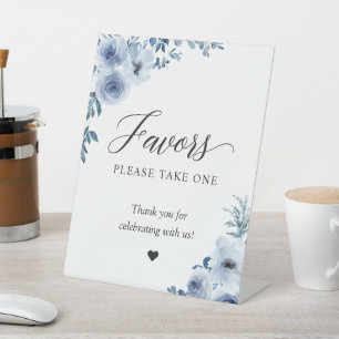 Signe De Table Faveurs S'Il Vous Plaît Prendre Un Boho Dusty Blue