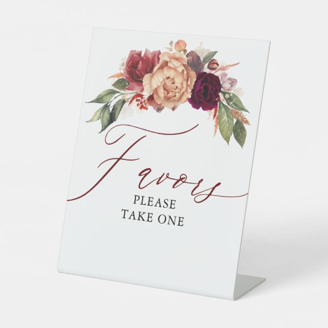 Signe De Table Faveurs S'Il Vous Plaît Prendre Un Mariage Fleurs  (Recto)