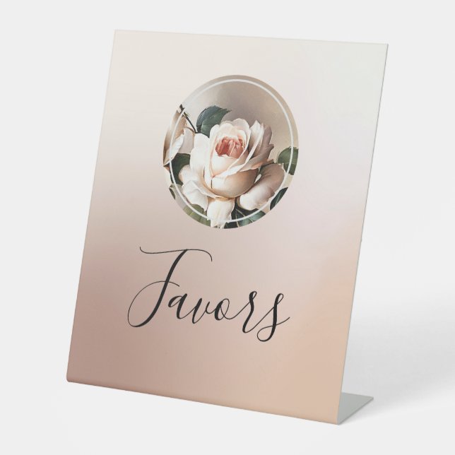 Signe De Table Favor de Mariage Rose Beige (Recto)