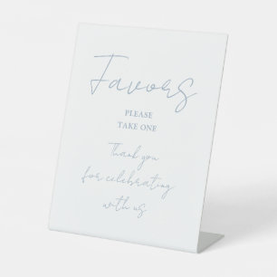 Signe De Table Favoris de script élégant minimaliste bleu poussié