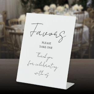 Signe De Table Favoris de script élégant minimaliste noir et blan