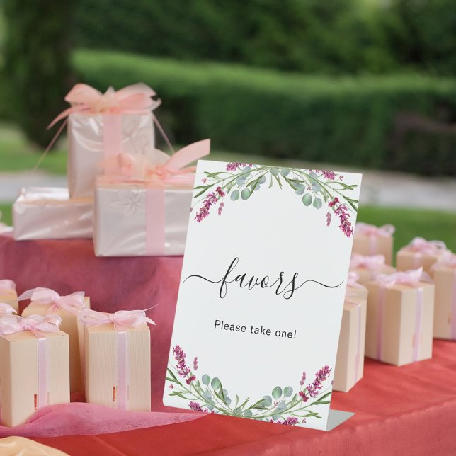 Signe De Table Favoriser la fête lavande rose fleurie verdure (Créateur téléchargé)