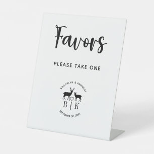 Signe De Table Favoriser Prendre Un Cerf Monogramme Mariage rusti