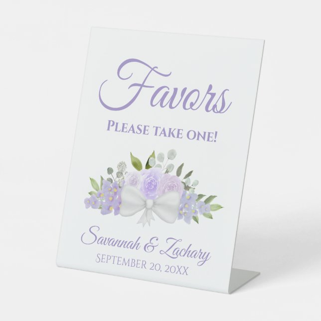 Signe De Table Favoriser Prendre Un Mariage Rose Lavender Purple (Recto)