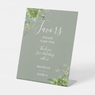 Signe De Table Favors de botanique de verdure d'eucalyptus vert s