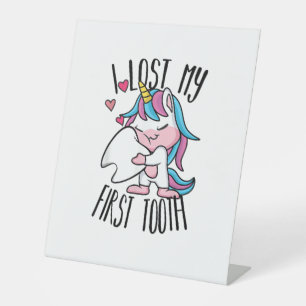 Signe De Table Fée des Dents Drôle - Licorne Mignonne J'ai Perdu 