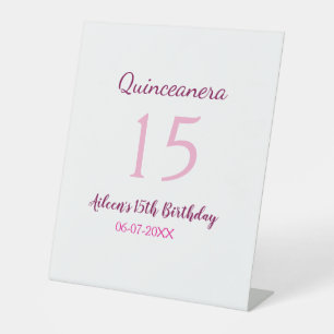 Signe De Table Fée rose 15e anniversaire simple moder quinceanera