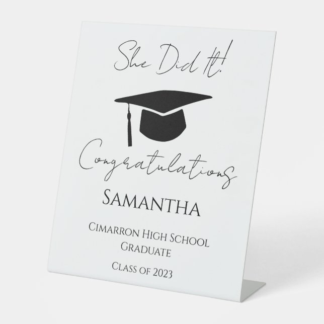 Signe De Table Félicitations à la fête des diplômés 2023 (Recto)